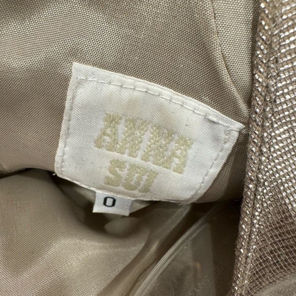 Anna Sui silvery Metallic Linen Blend Dress size 0 - Picture 7 of 12